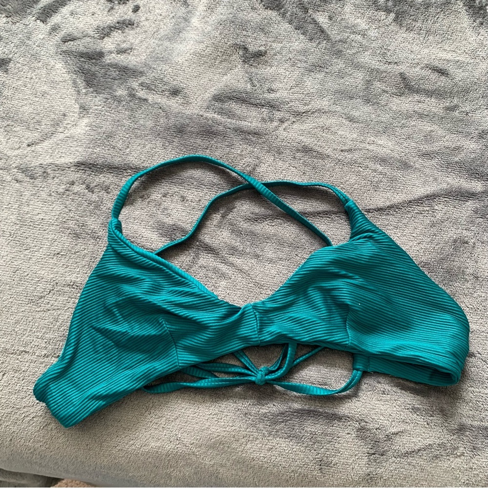 RVCA bikini top. Small. Ribbed. Tourquioise.